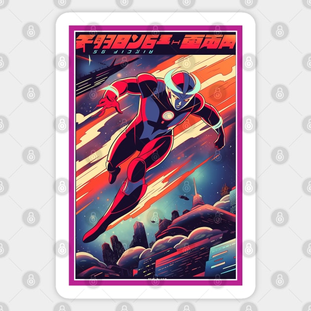 Retro Anime Comic Hero | Anime Origin | Vintage Anime Art Sticker by AlNoah